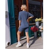 Ekouaer Maternity Sets Two Piece Outfits Ribbed Pregnancy Loungewear(Navy)