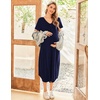 Ekouaer Nursing Nightgown Long Breastfeeding Gown Dress Maternity Pajamas(Navy Blue)