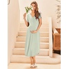 Ekouaer Nursing Nightgown Long Breastfeeding Gown Dress Maternity Pajamas(Sage Green)