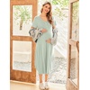Ekouaer Nursing Nightgown Long Breastfeeding Gown Dress Maternity Pajamas(Sage Green)