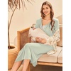 Ekouaer Nursing Nightgown Long Breastfeeding Gown Dress Maternity Pajamas(Sage Green)