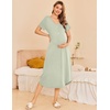Ekouaer Nursing Nightgown Long Breastfeeding Gown Dress Maternity Pajamas(Sage Green)