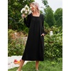 Ekouaer Women’s Cotton Nightgown Long Sleeve Sleepshirt Long Sleep Dress(Black)