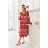 Ekouaer Women’s Cotton Nightgown Long Sleeve Sleepshirt Long Sleep Dress(Christmas Red)