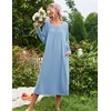 Ekouaer Women’s Cotton Nightgown Long Sleeve Sleepshirt Long Sleep Dress(Light Blue)
