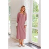 Ekouaer Women’s Cotton Nightgown Long Sleeve Sleepshirt Long Sleep Dress(Pink)