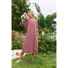 Ekouaer Women’s Cotton Nightgown Long Sleeve Sleepshirt Long Sleep Dress(Pink)