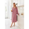 Ekouaer Women’s Cotton Nightgown Long Sleeve Sleepshirt Long Sleep Dress(Pink)