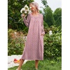 Ekouaer Women’s Cotton Nightgown Long Sleeve Sleepshirt Long Sleep Dress(Pink Floral)