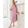 Ekouaer Women’s Cotton Nightgown Long Sleeve Sleepshirt Long Sleep Dress(Pink Floral)
