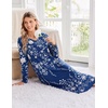 Ekouaer Women’s Long Sleeve Nightgown Long Sleepshirt Pleated Sleep Dress(Floral Navy)