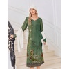 Ekouaer Women’s Long Sleeve Nightgown Long Sleepshirt Pleated Sleep Dress(Green Floral)