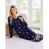 Ekouaer Women’s Long Sleeve Nightgown Long Sleepshirt Pleated Sleep Dress(Navy Blue Butterfly)