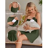 Ekouaer Womens Nursing Dress Summer Breastfeeding Maternity Clothes(Army Green)
