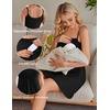 Ekouaer Womens Nursing Dress Summer Breastfeeding Maternity Clothes(Black)