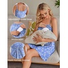 Ekouaer Womens Nursing Dress Summer Breastfeeding Maternity Clothes(Blue White Foral)