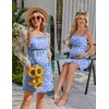 Ekouaer Womens Nursing Dress Summer Breastfeeding Maternity Clothes(Blue White Foral)