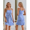 Ekouaer Womens Nursing Dress Summer Breastfeeding Maternity Clothes(Blue White Foral)