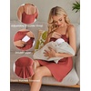 Ekouaer Womens Nursing Dress Summer Breastfeeding Maternity Clothes(Caramel)