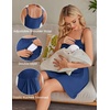 Ekouaer Womens Nursing Dress Summer Breastfeeding Maternity Clothes(Dark Blue)