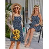 Ekouaer Womens Nursing Dress Summer Breastfeeding Maternity Clothes(Dark Blue Leaves)