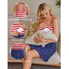 Ekouaer Womens Nursing Dress Summer Breastfeeding Maternity Clothes(Flag Print)