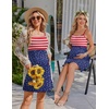Ekouaer Womens Nursing Dress Summer Breastfeeding Maternity Clothes(Flag Print)