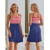 Ekouaer Womens Nursing Dress Summer Breastfeeding Maternity Clothes(Flag Print)