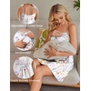 Ekouaer Womens Nursing Dress Summer Breastfeeding Maternity Clothes(Green White Foral)