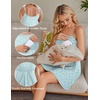 Ekouaer Womens Nursing Dress Summer Breastfeeding Maternity Clothes(Light Green Daisy)