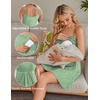 Ekouaer Womens Nursing Dress Summer Breastfeeding Maternity Clothes(Light Green Floral)