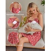 Ekouaer Womens Nursing Dress Summer Breastfeeding Maternity Clothes(Red Daisy Floral)