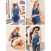 Womens Nursing Tank Tops Breastfeeding Summer Pregnancy Maternity Shirts(Black/Navy/Pink)