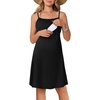 Ekouaer Womens Nursing Dress Summer Breastfeeding Maternity Clothes(Black)