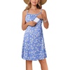 Ekouaer Womens Nursing Dress Summer Breastfeeding Maternity Clothes(Blue White Foral)