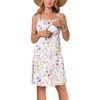 Ekouaer Womens Nursing Dress Summer Breastfeeding Maternity Clothes(Green White Foral)