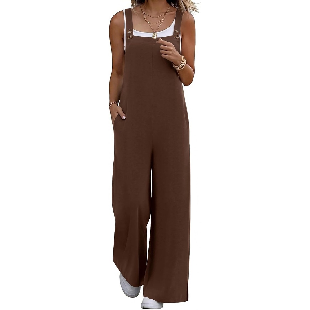 image:imageEkouaer Overalls for Women Loose Fit Jumpsuits 2026 Fall OutfitsBrown