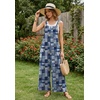 Ekouaer Overalls for Women Loose Fit Jumpsuits 2026 Fall Outfits(Blue Boho Print)