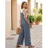 Ekouaer Overalls for Women Loose Fit Jumpsuits 2026 Fall Outfits(Navy Blue Floral)