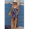 Ekouaer Rompers for Women Summer Casual Boho Short Jumpsuits Beach Outfits(A Blue Boho Print)