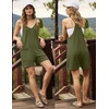Ekouaer Rompers for Women Summer Casual Boho Short Jumpsuits Beach Outfits(Army Green)