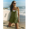 Ekouaer Rompers for Women Summer Casual Boho Short Jumpsuits Beach Outfits(Army Green)