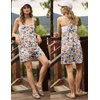 Ekouaer Rompers for Women Summer Casual Boho Short Jumpsuits Beach Outfits(Beige Blue Floral)