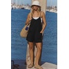Ekouaer Rompers for Women Summer Casual Boho Short Jumpsuits Beach Outfits(Black)