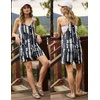 Ekouaer Rompers for Women Summer Casual Boho Short Jumpsuits Beach Outfits(Black White Tie-dye)