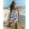 Ekouaer Rompers for Women Summer Casual Boho Short Jumpsuits Beach Outfits(Grey Boho Print)