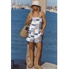 Ekouaer Rompers for Women Summer Casual Boho Short Jumpsuits Beach Outfits(Grey Boho Print)