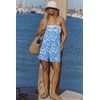 Ekouaer Rompers for Women Summer Casual Boho Short Jumpsuits Beach Outfits(Light Blue Floral)
