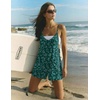 Ekouaer Rompers for Women Summer Casual Boho Short Jumpsuits Beach Outfits(Small Green Floral)