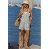 Ekouaer Rompers for Women Summer Casual Boho Short Jumpsuits Beach Outfits(White Daisy Floral)